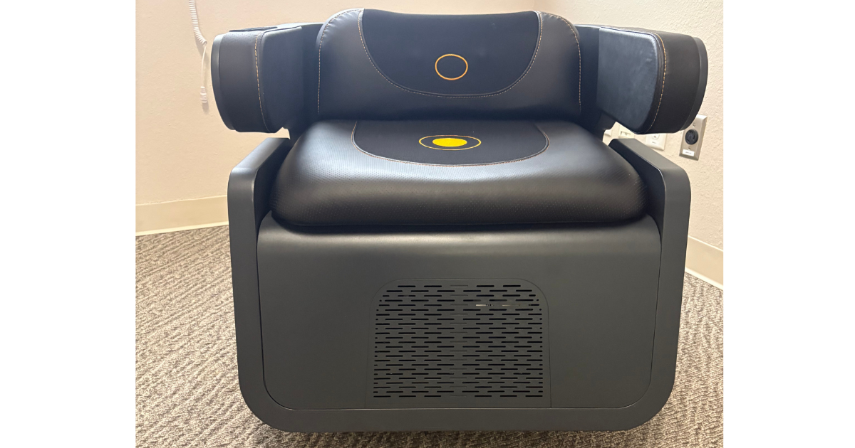 HIFEM pelvic floor therapy chair at Muscle Restoration Therapy in Fort Collins